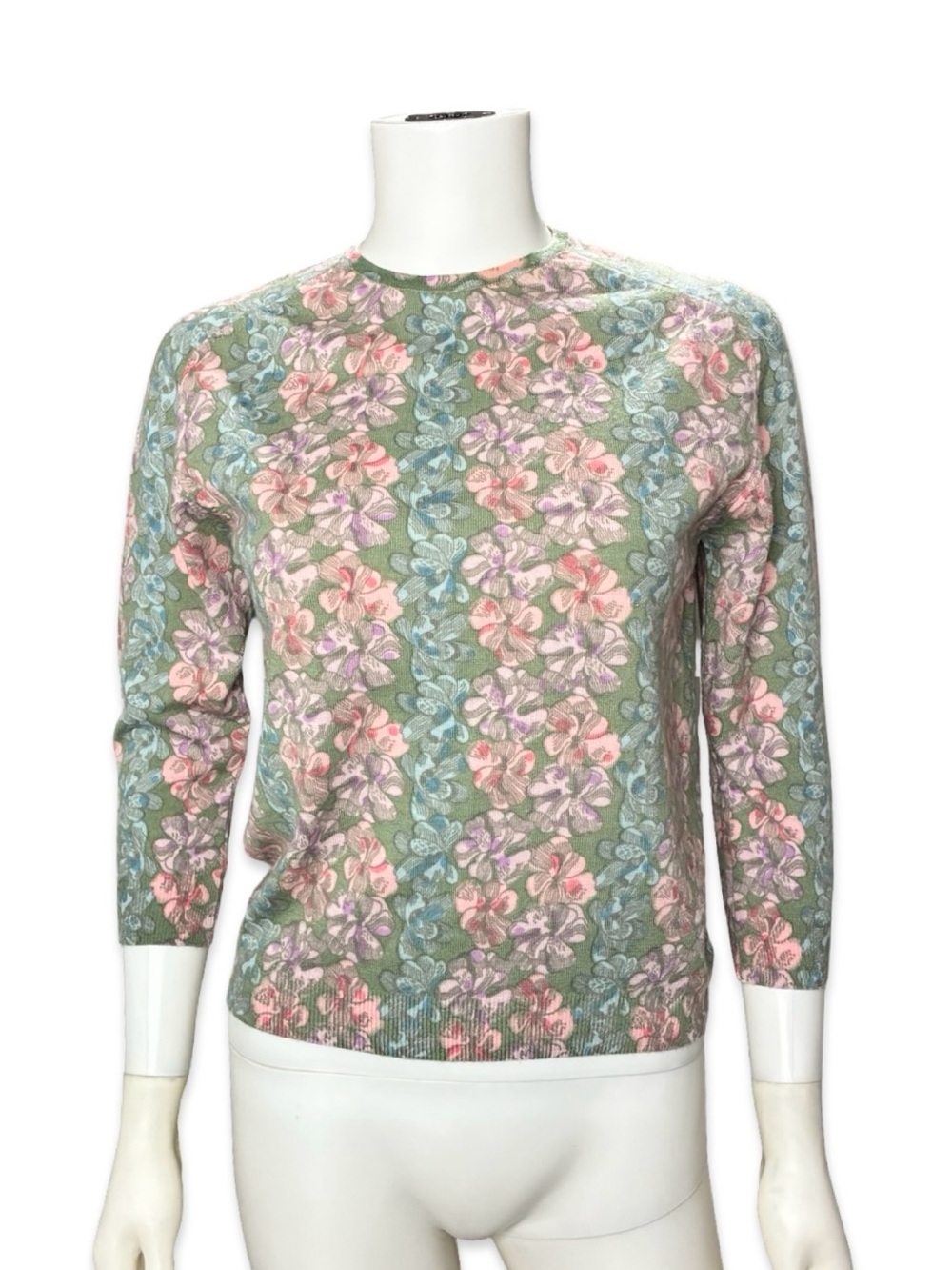 Vintage 1960s Floral Knit Sweater Top